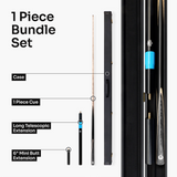 PRO147 Trident 1 Piece Snooker and Pool Cue and Case Set with 9.5mm Layered Tip