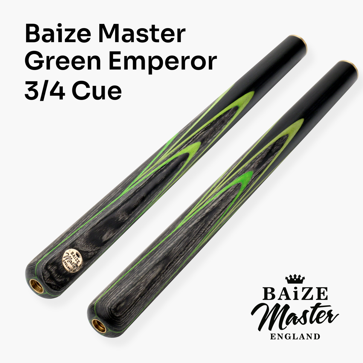 Baize Master GREEN EMPEROR SNOOKER CUE SET with Case 2 x Extensions and Chalk