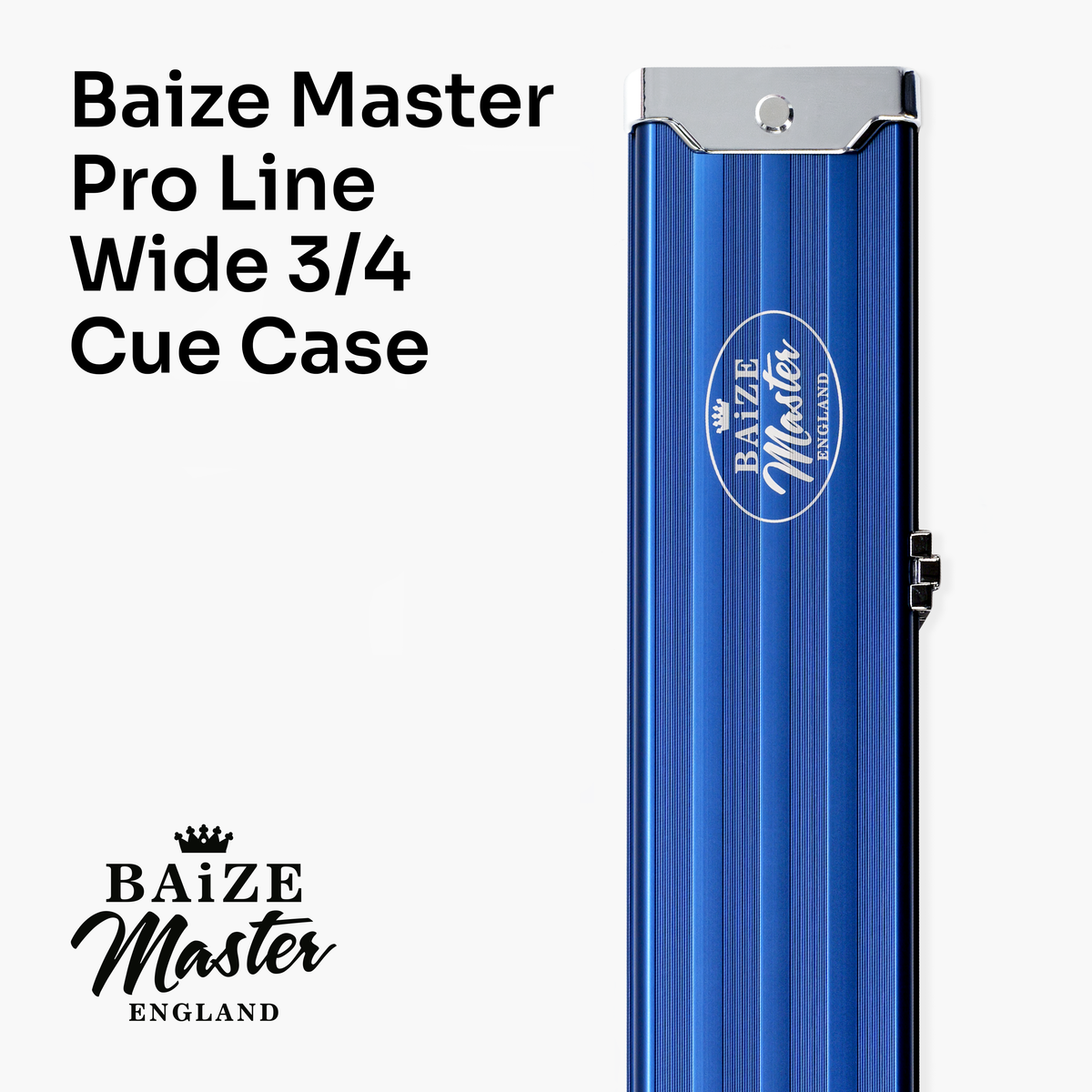 Baize Master Pro Line Wide 3/4 3 Slot Luxury Aluminium Snooker and Pool Cue Case - Holds 2 Cues