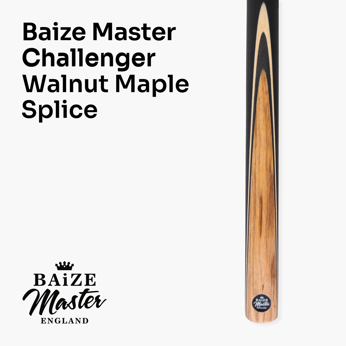 Baize Master Challenger 57" 2-Piece Cue - 9.3mm Tip with Case, Extension & Mini Butt
