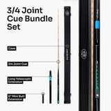 Baize Master Emerald Centurion 3/4 Joint Snooker and Pool Cue and Case Set with 9.5mm Pro Impact Hybrid Tip Baize Master