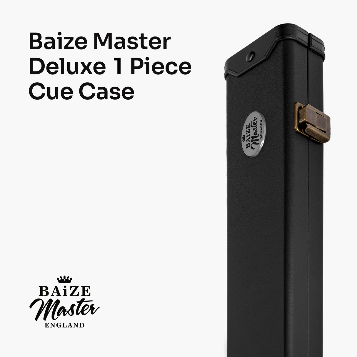 Baize Master 1 Piece 2 Slot Plain Black Deluxe Snooker and Pool Cue Case – Holds 2 Cues