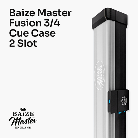 Baize Master Fusion ¾ 2 Slot Luxury Aluminium Snooker and Pool Cue Case with Trigger™ Lock – Holds 1 x ¾ Joint Cue + Extensions Baize Master