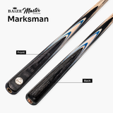 Baize Master Cobalt Marksman 57 Inch 1 Piece English Pool Cue with 8.5mm Baize Master Blue Pressed Tip