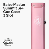 Baize Master Summit ¾ 3 Slot Luxury Aluminium Snooker and Pool Cue Case with Chunky Metal Ends – Holds 2 x ¾ Joint Cues