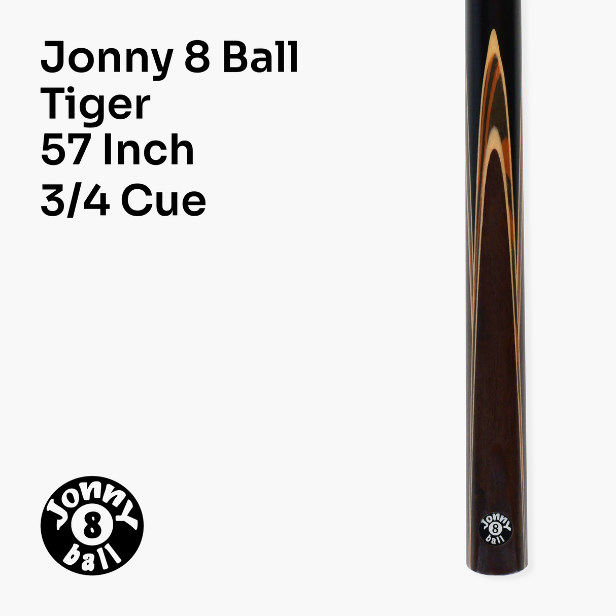 Jonny 8 Ball CLASSIC 3/4 Jointed English Pool Cue and Case Set 8.5mm Tip