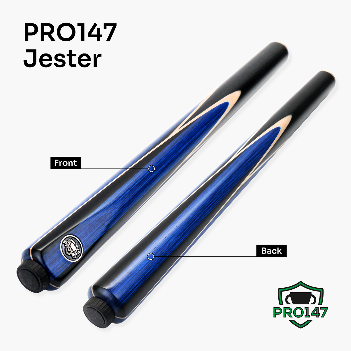 PRO147 Jester 57 Inch 3/4 Joint Snooker and Pool Cue with 9.3mm Pro Tip PRO147