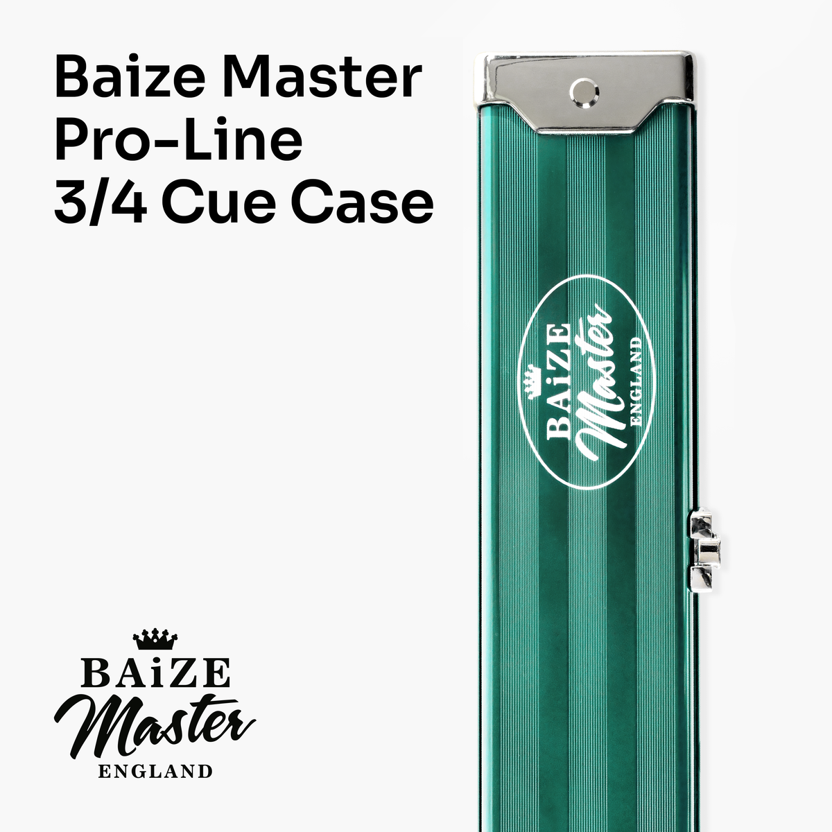 Baize Master Pro Line 3/4 2 Slot Luxury Aluminium Snooker and Pool Cue Case - Holds 1 Cue