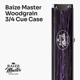 Baize Master Woodgrain 3/4 3 Slot Aluminium Snooker and Pool Cue Case - Holds 2 Cues + Extensions