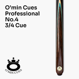 O'min Professional #4 3/4 Joint Snooker Cue with 9.75mm O'min Pro Tip