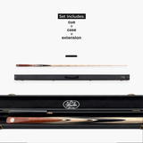 Baize Master Russet Marksman 1 Piece Cue and Case Set with Baize Master Black Plastic Ends Case + Mini Butt