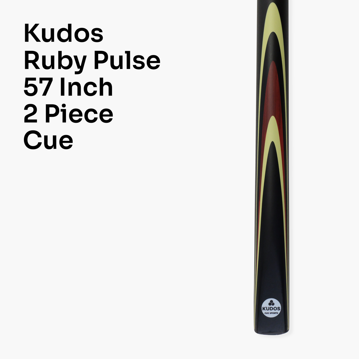 Kudos Ruby Pulse 57 Inch 2 Piece Heavyweight Snooker Pool Cue and Case Set 10mm Tip