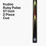 Kudos Ruby Pulse 57 Inch 2 Piece Heavyweight Snooker Pool Cue and Case Set 10mm Tip