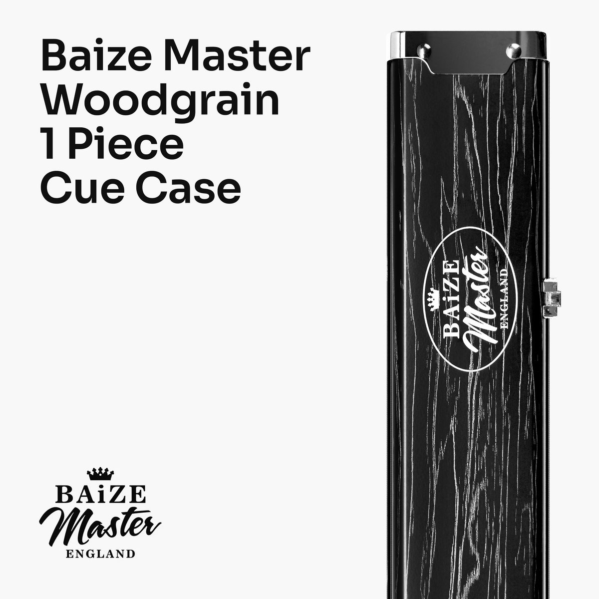 Baize Master Woodgrain 1 Piece 3 Slot Aluminium Snooker and Pool Cue Case - Holds 2 Cues + Extensions
