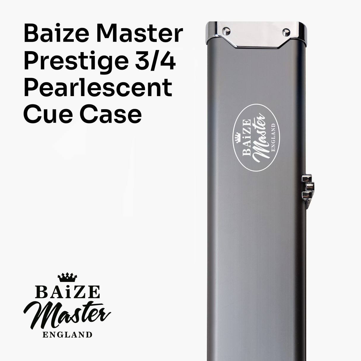 BAIZE MASTER Prestige Pro Aluminium 3/4 Luxury Snooker Pool Cue Case – Holds Two ¾ Joint Cues