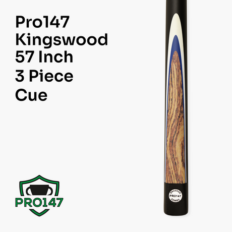 Pro147 Kingswood 3pc Snooker Pool Cue 57 Inch with Matching Ash Grain and 9.5mm Tip PRO147