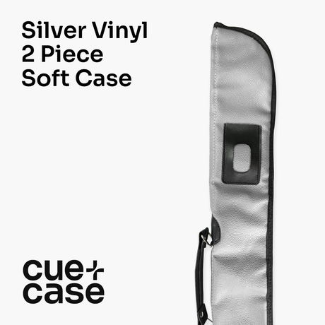 Quality Thick Padded Silver Vinyl 2pc Soft Cue Case Cue & Case