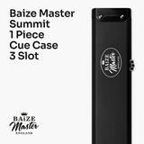 Baize Master Summit One Piece Three Slot Luxury Aluminium Snooker and Pool Cue Case with Chunky Metal Ends – Holds 3 x One Piece Cues