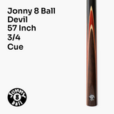 Jonny 8 Ball CLASSIC 3/4 Jointed English Pool Cue and Case Set 8.5mm Tip