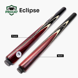 PRO147 Traditional Eclipse 3/4 Joint Snooker and Pool Deluxe Cue, Case and Extensions Set with 9.5mm Green Layered Tip