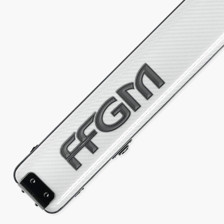 FFGM The Rocket Ronnie O'Sullivan 1 Piece 2 Slot Ultra Luxury White Snooker and Pool Cue Case - Holds 2 x One Piece Cues Cue + Case