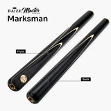 Baize Master Black Marksman ¾ Joint English Pool Cue and Case Set with 8.5mm Baize Master Blue Pressed Tip