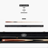 Baize Master Cedar Marksman 1 Piece Cue and Case Set with Baize Master Black Plastic Ends Case + Mini Butt