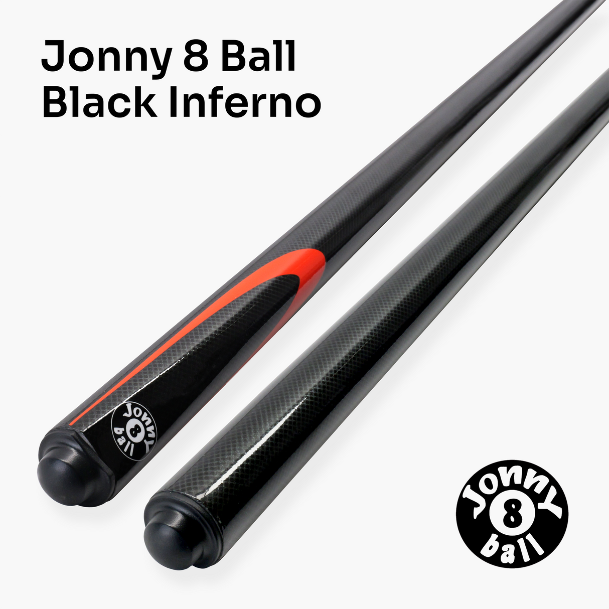 Jonny 8 Ball Inferno 2 Piece Graphite Fiberglass Cue and Case Set 9.5mm Green Layered Tip