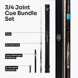 Baize Master Mint Centurion 3/4 Joint Snooker and Pool Cue and Case Set with 9.5mm Pro Impact Hybrid Tip Baize Master