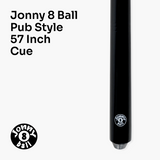 Jonny 8 Ball Pub Style 2 Piece Snooker Pool Cue Set 9.5mm Tip - TWO 57 Inch Cues