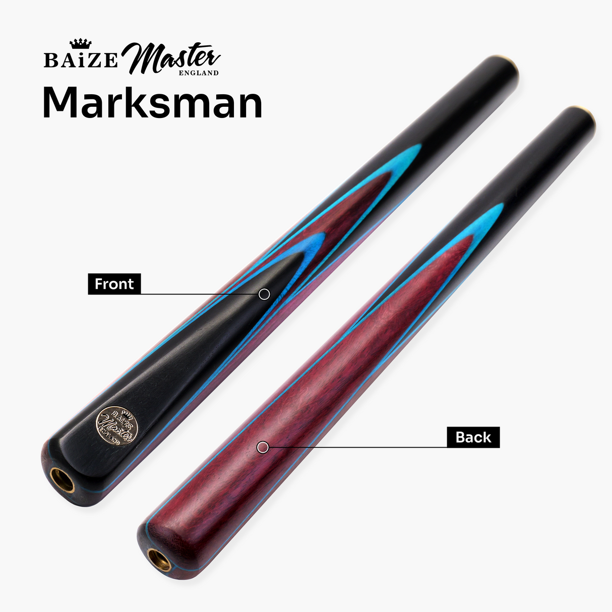 Baize Master Junior Marksman 52 Inch 3/4 Joint English Pool Cue with 9mm Tip