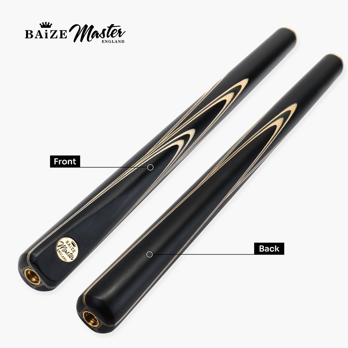 Baize Master Midnight Marksman ¾ Joint English Pool Cue with 8.5mm Baize Master Pro Impact Hybrid Tip