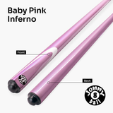 Jonny 8 Ball Inferno 2 Piece Graphite Fiberglass Cue and Case Set 9.5mm Green Layered Tip