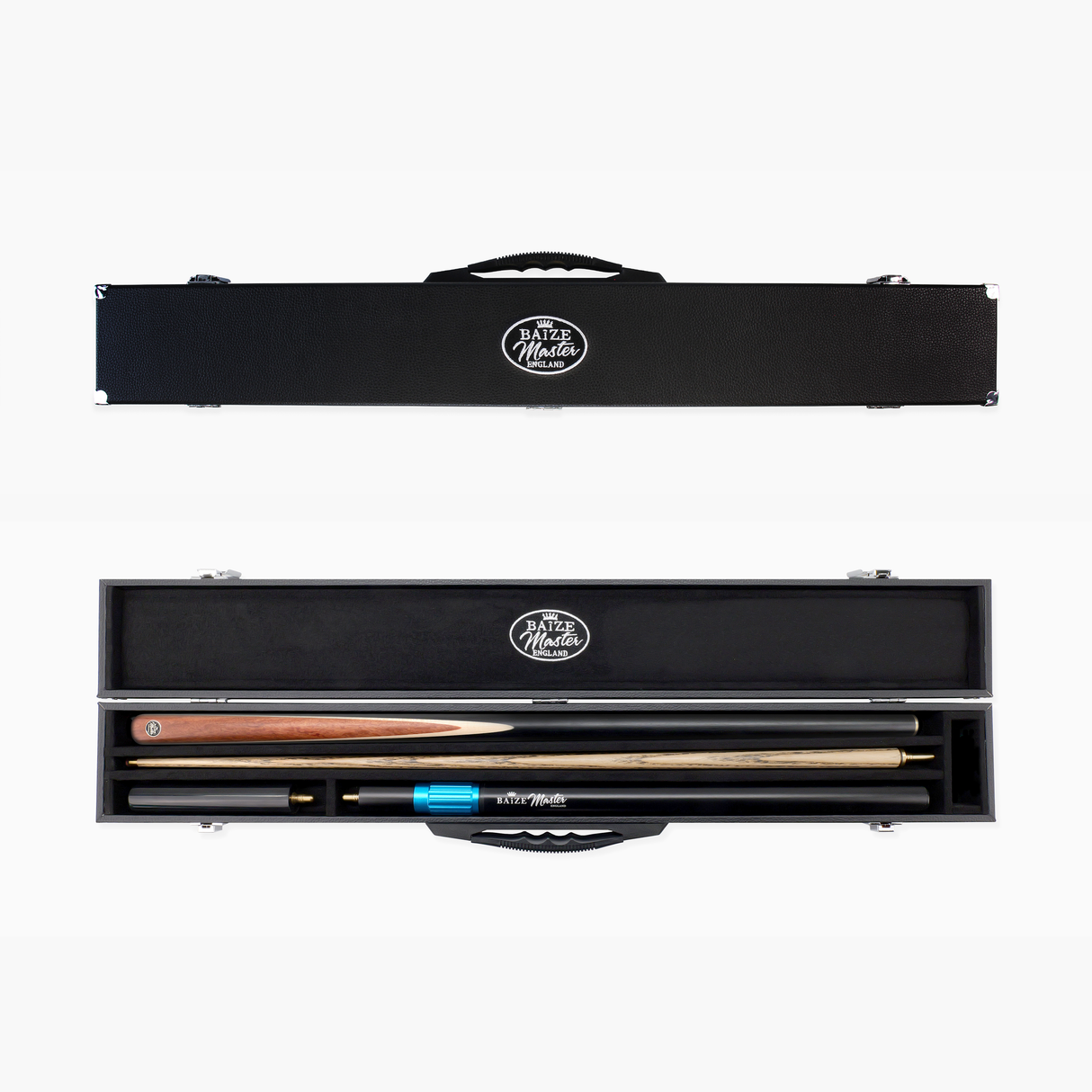 Baize Master Deluxe 2 Piece 3 Slot Snooker and Pool Cue Case - Holds One 2 Piece Cue + Extensions