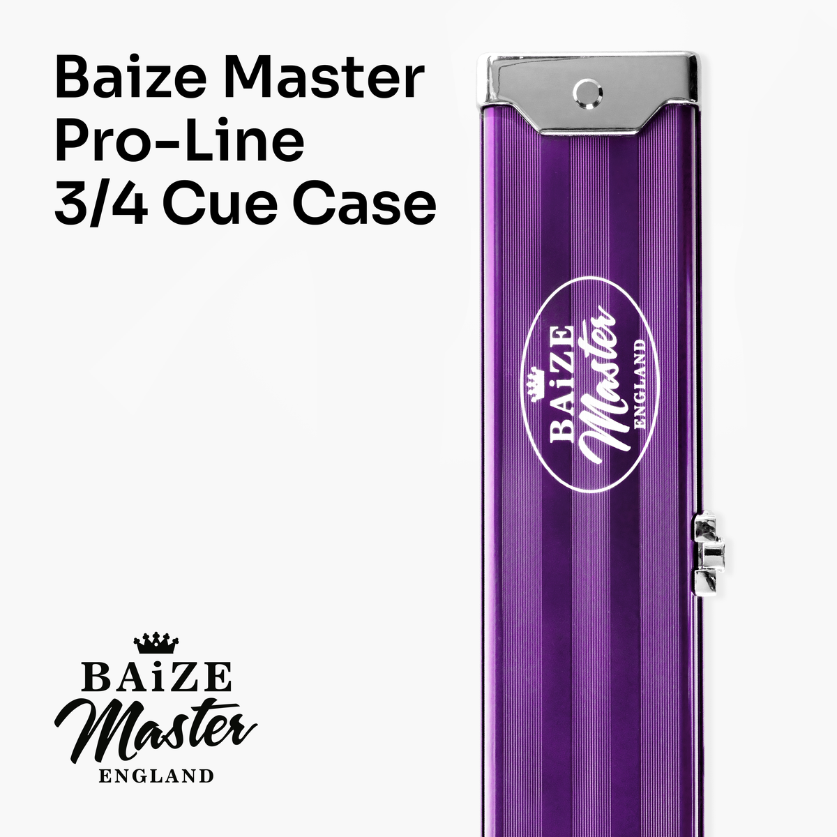 Baize Master Pro Line 3/4 2 Slot Luxury Aluminium Snooker and Pool Cue Case - Holds 1 Cue