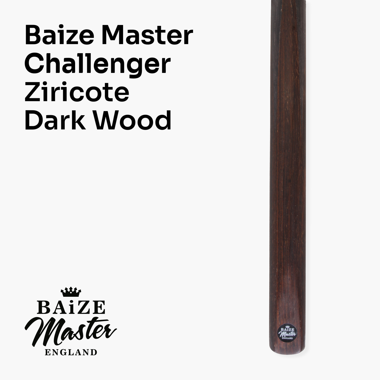 Baize Master Challenger 57" 2-Piece Cue - 9.3mm Tip with Case, Extension & Mini Butt
