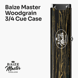 Baize Master Woodgrain 3/4 3 Slot Aluminium Snooker and Pool Cue Case - Holds 2 Cues + Extensions