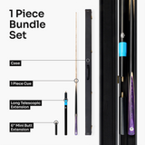 PRO147 Trident 1 Piece Snooker and Pool Cue and Case Set with 9.5mm Layered Tip