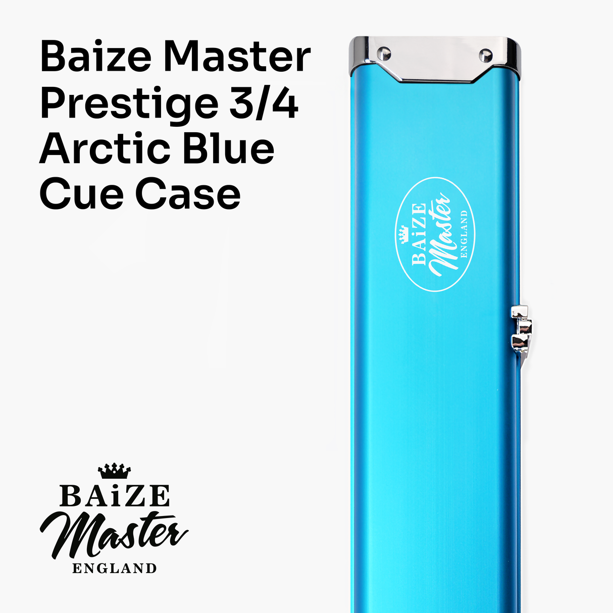 Baize Master SATIN LINE Pro Aluminium 3/4 Luxury Snooker Pool Cue Case – Holds Two ¾ Joint Cues Baize Master