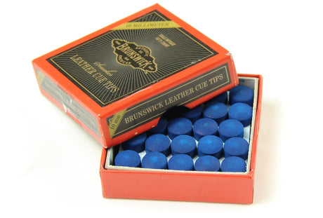 3 X 10mm Leather Blue Diamond Snooker Pool Cue Tips - Free Sandpaper