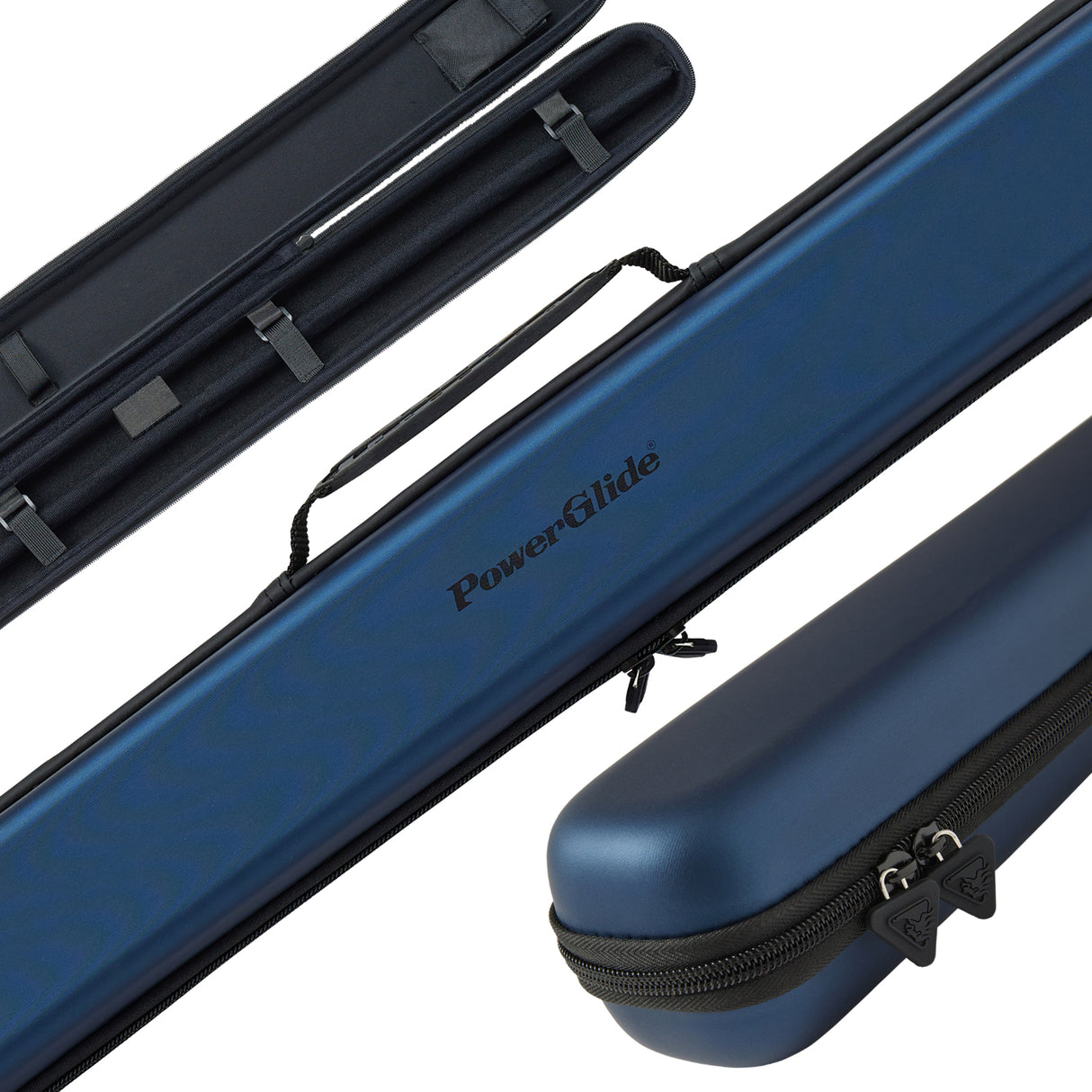 PowerGlide Svartur Black 3/4 Tubular Snooker Pool Cue Case - Max Shaft Length 111cm