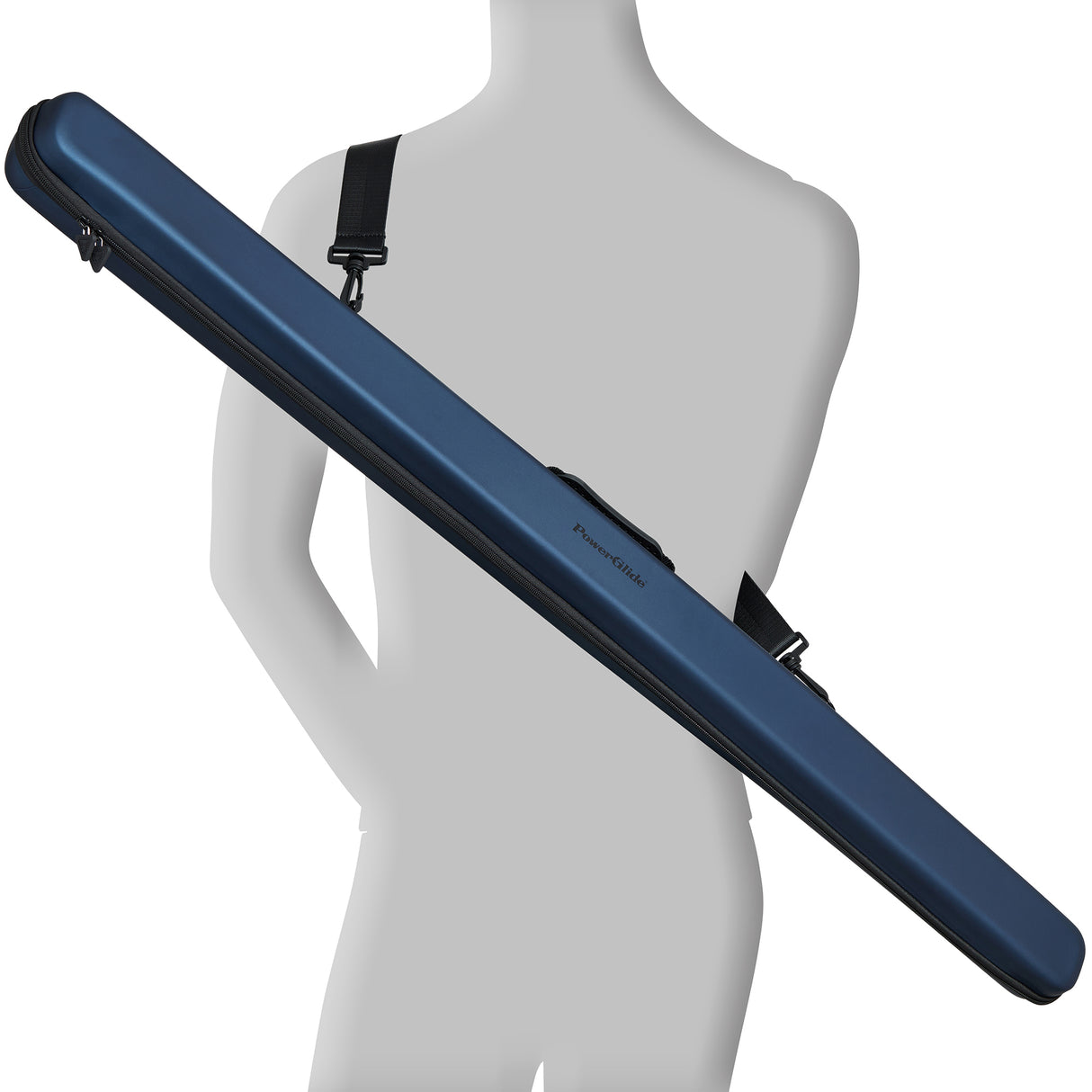 PowerGlide Svartur Black 3/4 Tubular Snooker Pool Cue Case - Max Shaft Length 111cm