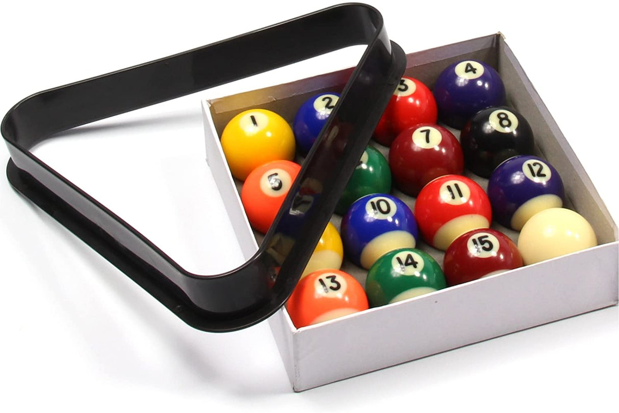 Economy Spots & Stripes Small Pool Balls & Triangle - 1 5/8Inch Funky Chalk