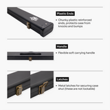 PRO147 3/4 Deluxe Black Snooker and Pool Case with Plastic Ends – Holds 1 x ¾ Joint Cue + Extensions PRO147