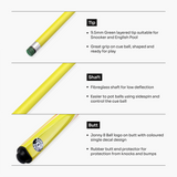 Jonny 8 Ball Inferno 2 Piece Graphite Fiberglass Cue and Case Set 9.5mm Green Layered Tip