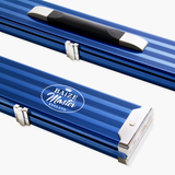 Baize Master WIDE BLUE 3/4 PRO LINE Aluminium Metal Ends Snooker Pool Cue Case - Holds 2 Cues