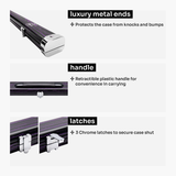 Baize Master Pro Aluminium One Piece Wood Grain Cue Case Metal Ends - Holds 2 Cues