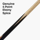 Baize Master Black Label 57 Inch One Piece Hand Spliced Premium Ebony Butt English Pool Cue with 8mm Leather Tip