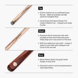 Baize Master Crimson Marksman 57 Inch 1 Piece English Pool Cue with 8.5mm Baize Master Pro Impact Tip