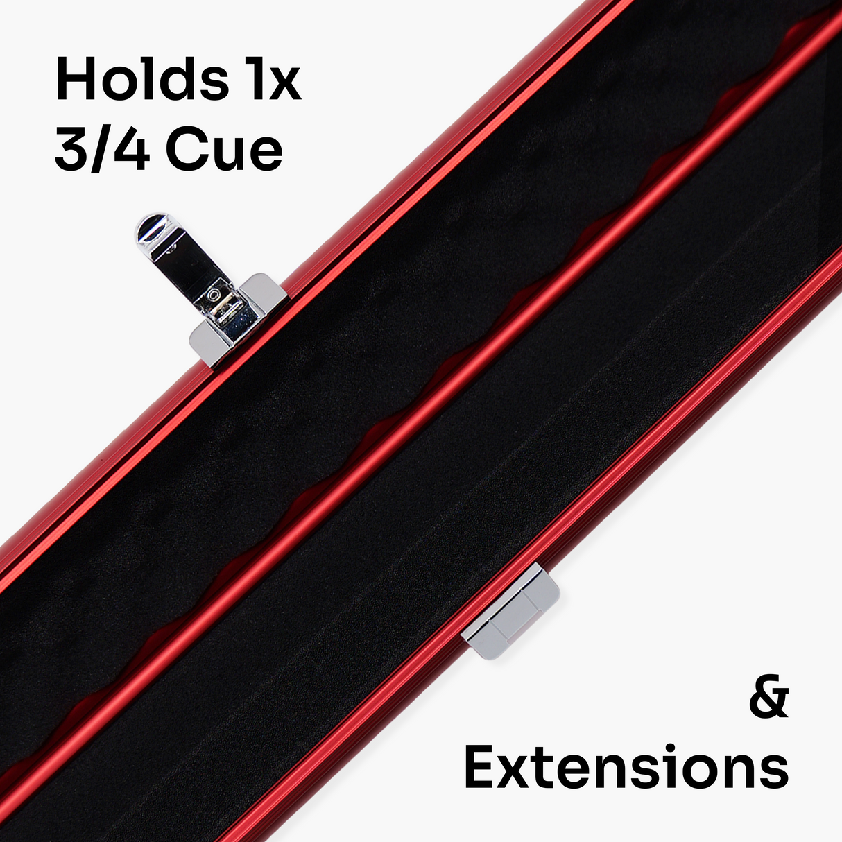 Baize Master Prestige 3/4 Luxury Snooker Pool Cue Case - Holds 1 x 3/4 Jointed Cue & Extensions